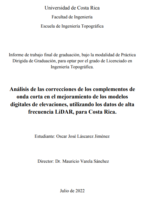 Análisis de las correcciones de los complementos de onda corta en el